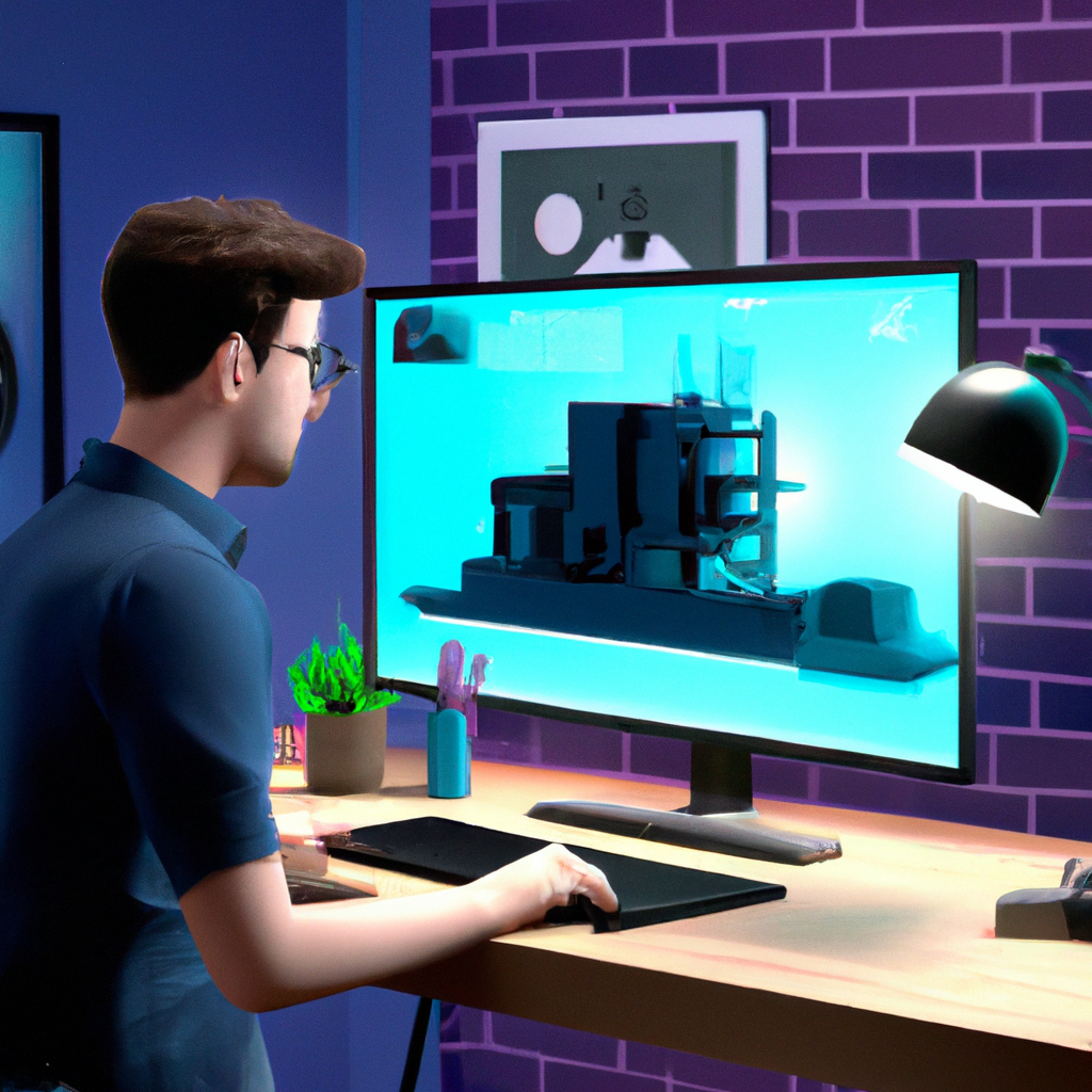 Diseñador trabajando en el fondo con una gran pantalla con un constructor, fotografia, 3d, https://i.ytimg.com/vi/1vivN1yGtmg/maxresdefault.jpg